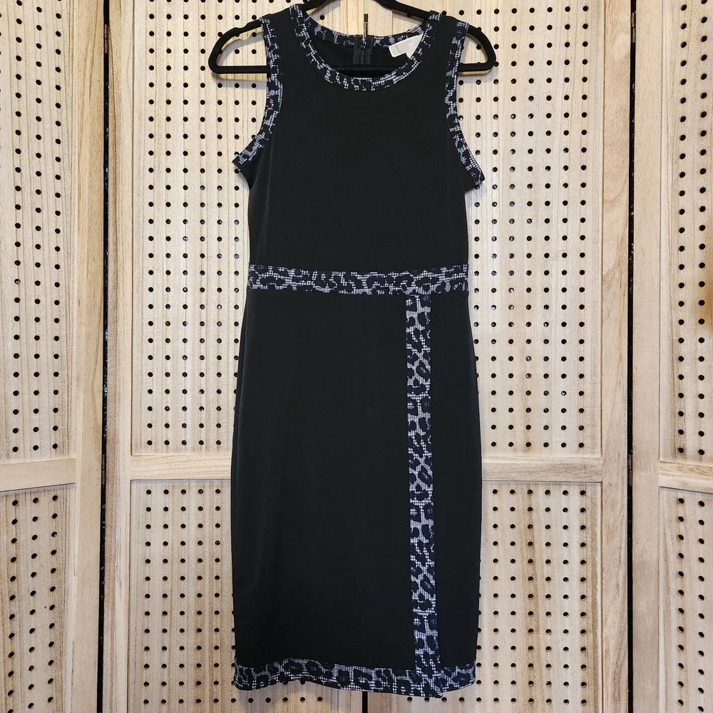 MICHAEL Michael Kors Sleeveless Dress Size Small Black Cheetah‎ Gray Business